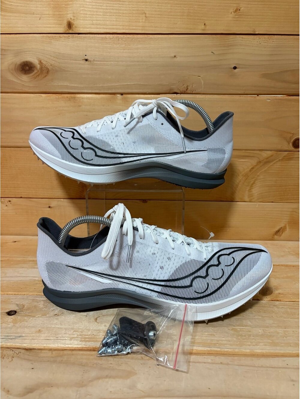 Saucony Endorphin Cheetah Running Track & Field Spikes Shoes White Mens 11